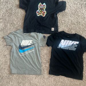 Nike Kids Short Sleeve Tees - Black, Gray, and Blue